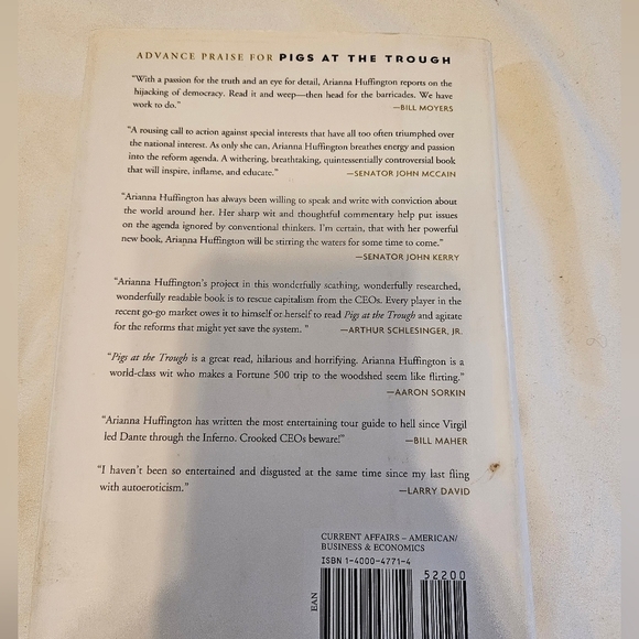 Pigs at the Trough Arianna Huffington Crown Publishers 2003 Bestseller Political - Picture 7 of 7
